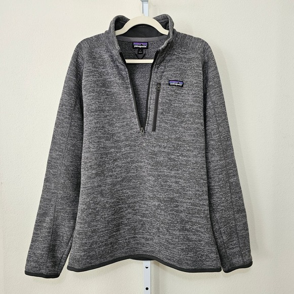 PATAGONIA Gray Worn Wear Men's Better 1/4 Zip Pullover Knit Fleece Sweater Sz L - Picture 2 of 15